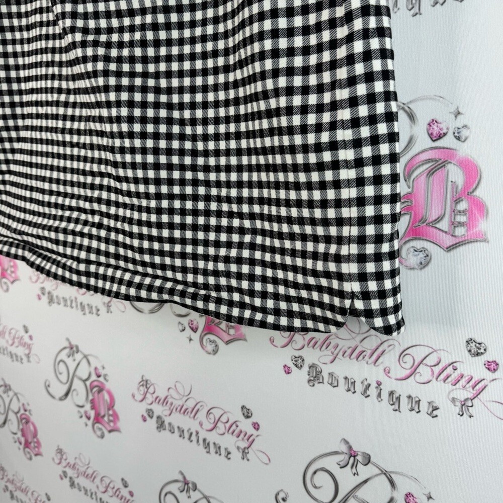 S.c & co skort shorts underneath Stylish Black and White Checkered Mini Skirt - Picture 3 of 11